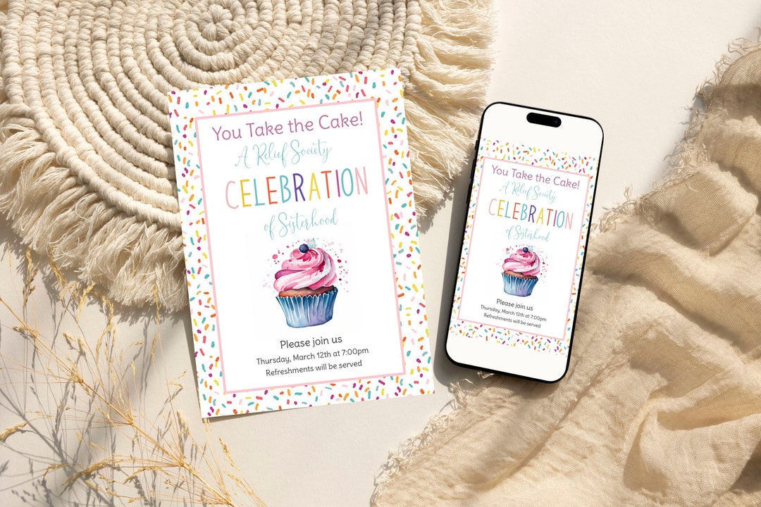 Relief Society Celebration Birthday Cake or Cupcake Instant Download ...