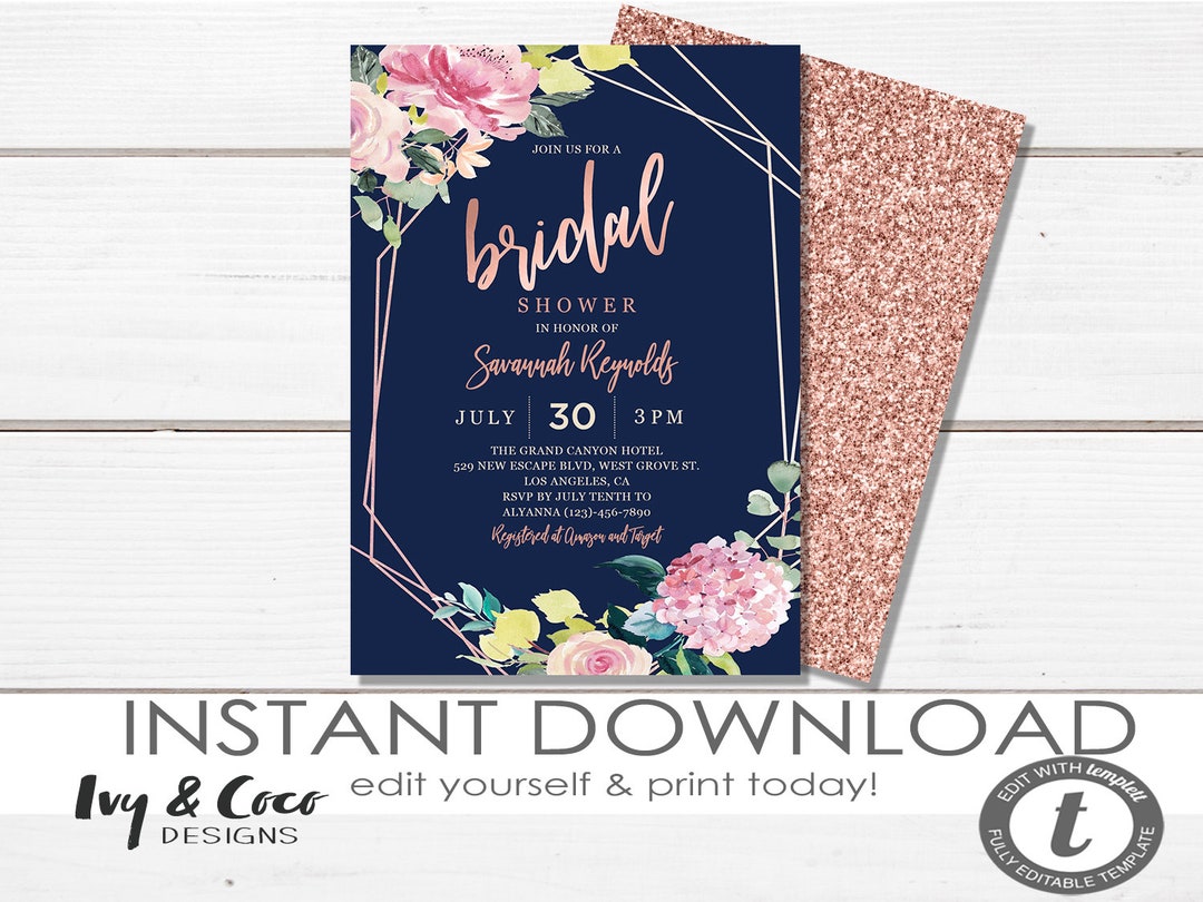 Bridal Shower Invitation Instant Download, Wedding Shower Invitations ...