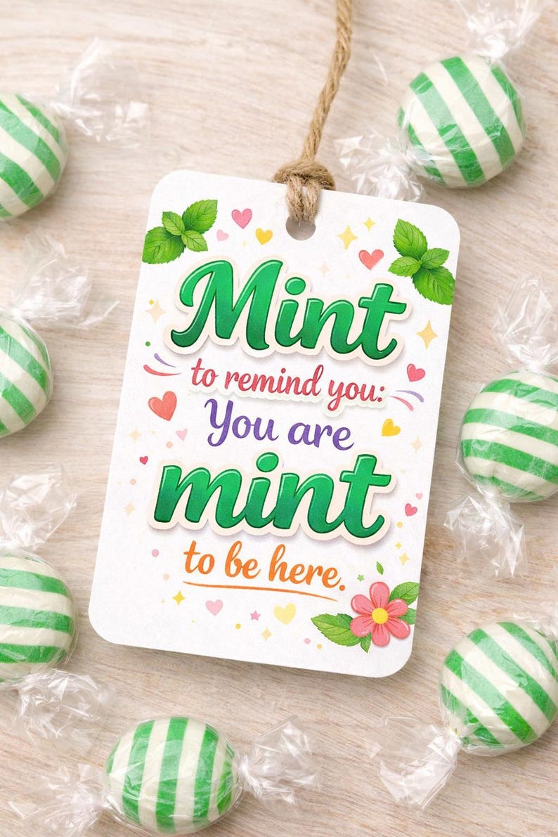 Mint Gift Tag They Belong With a Little Mint Gift. - Etsy