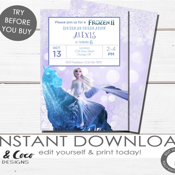 Frozen 2 Invitation, Frozen 2, Frozen 2 Birthday, Frozen 2 Invite, Frozen 2 Party, Frozen 2 Printable, Frozen 2 Digital, _1354