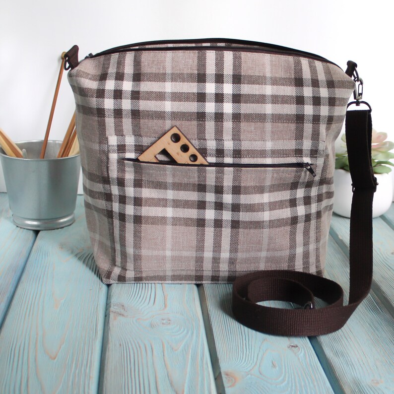 Zipper Project Bag Travel Knitting Bag Canvas Knitting Project Etsy