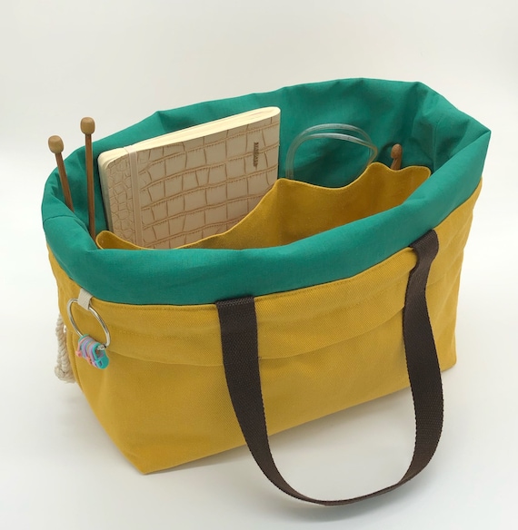 Extra large Knitting Project Bag Canvas Project Bag for Etsy