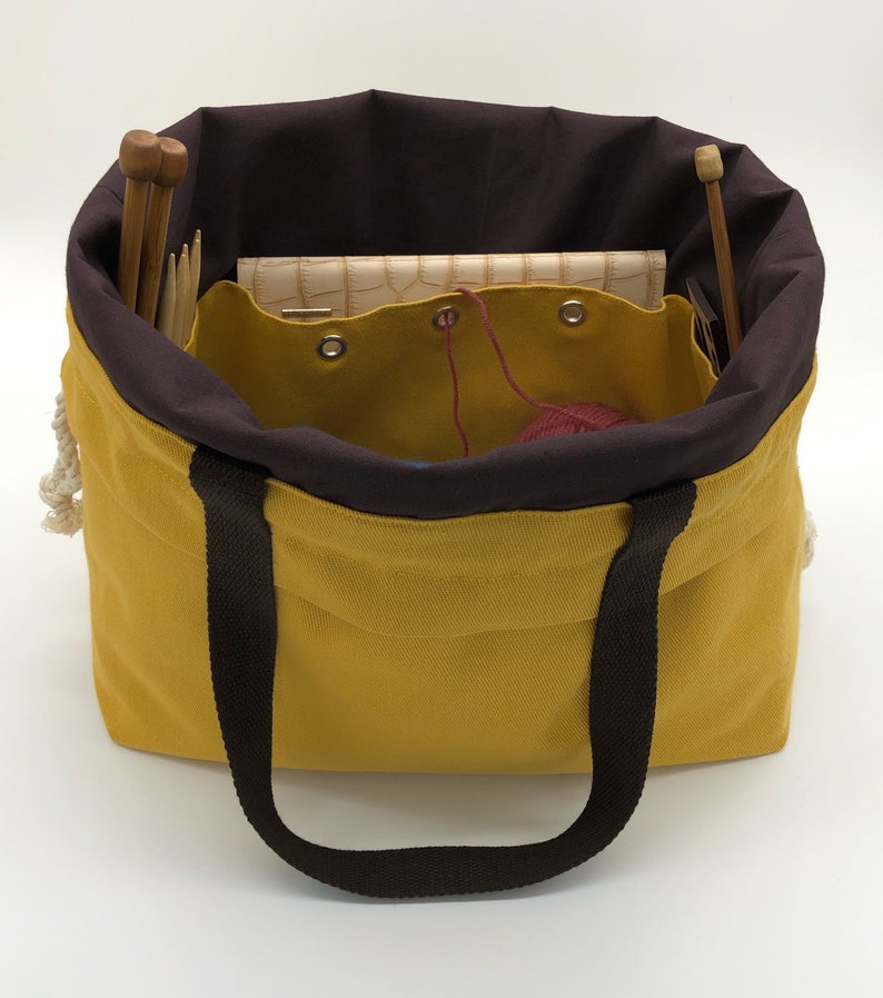 Extra large Knitting Project Bag Canvas Project Bag for Etsy