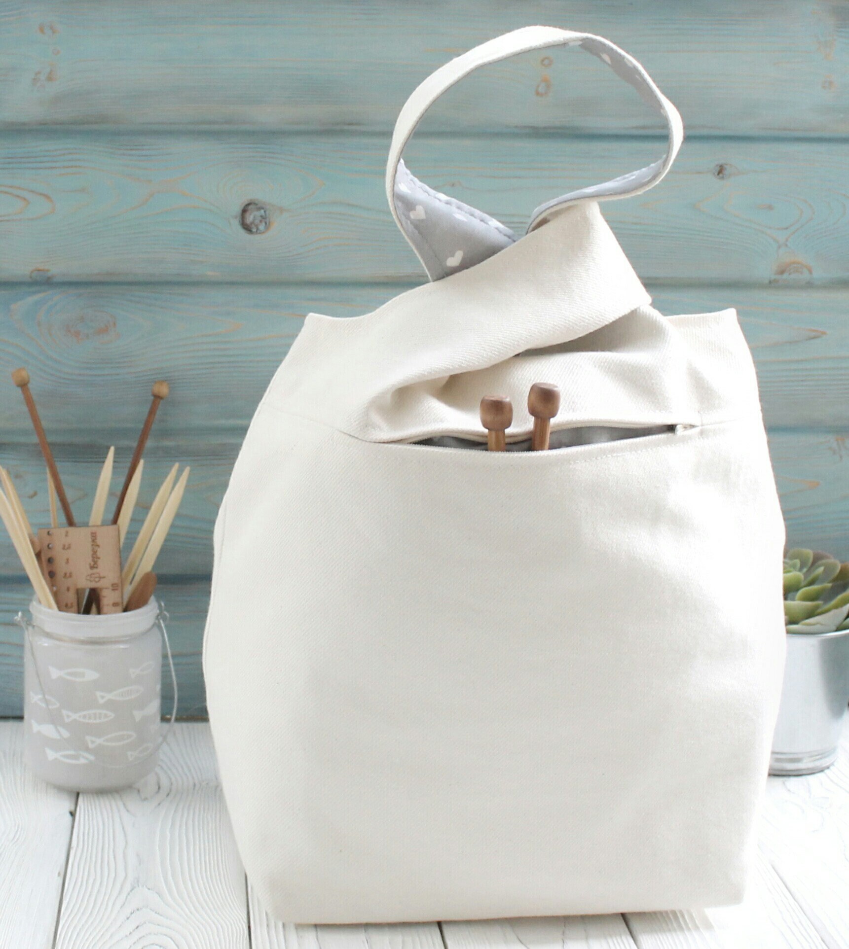 Extra large Knitting bag Large Size Cotton Project bag for Etsy