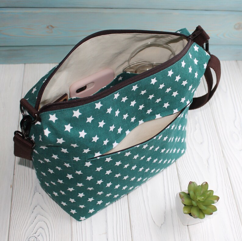 Zipper Project Bag Travel Knitting Bag Canvas Knitting Project Etsy