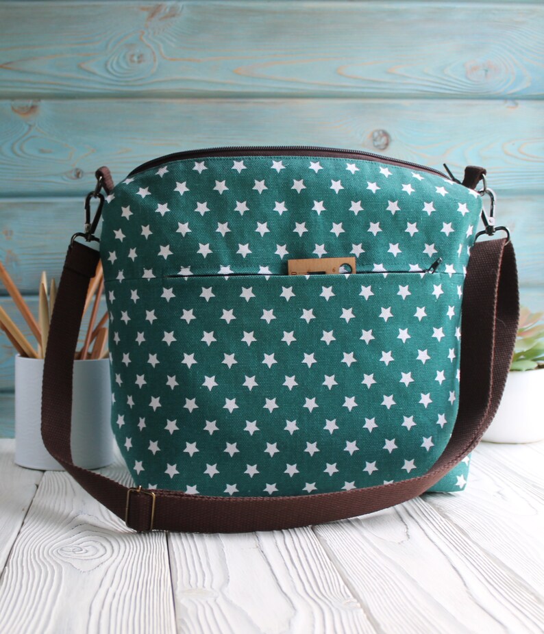 Zipper Project Bag Travel Knitting Bag Canvas Knitting Project Etsy