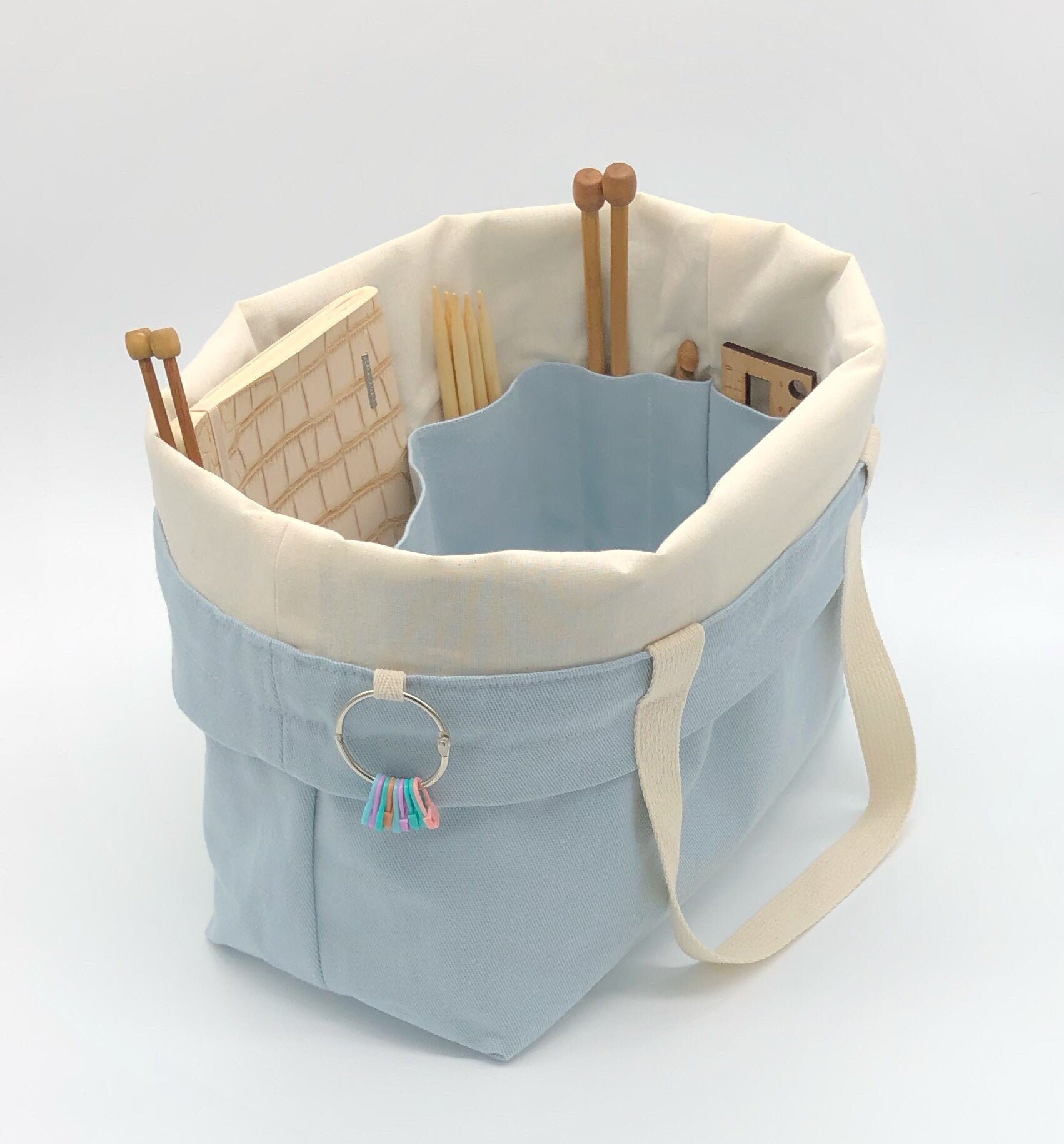 Extra large Knitting Project Bag Canvas Project Bag for Knitting Croc…