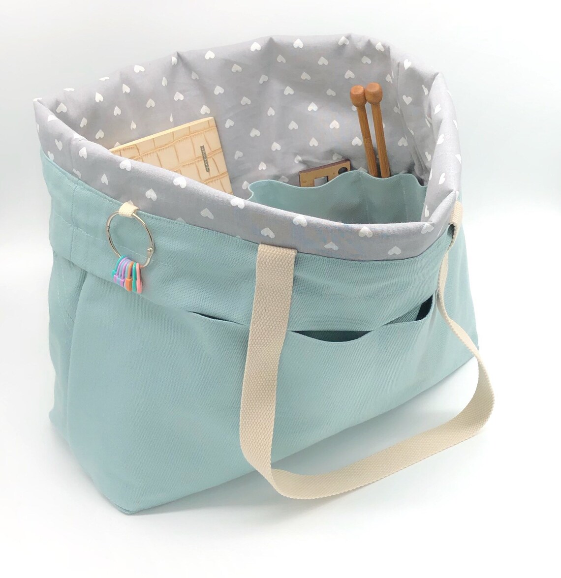 Extra large Knitting Project Bag Canvas Project Bag for Etsy