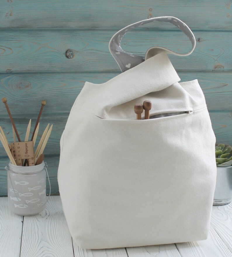 Extra large Knitting bag Large Size Cotton Project bag for Etsy