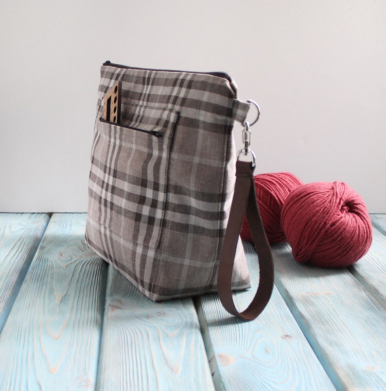 Zipper Project Bag Travel Knitting Bag Canvas Project Bag Etsy