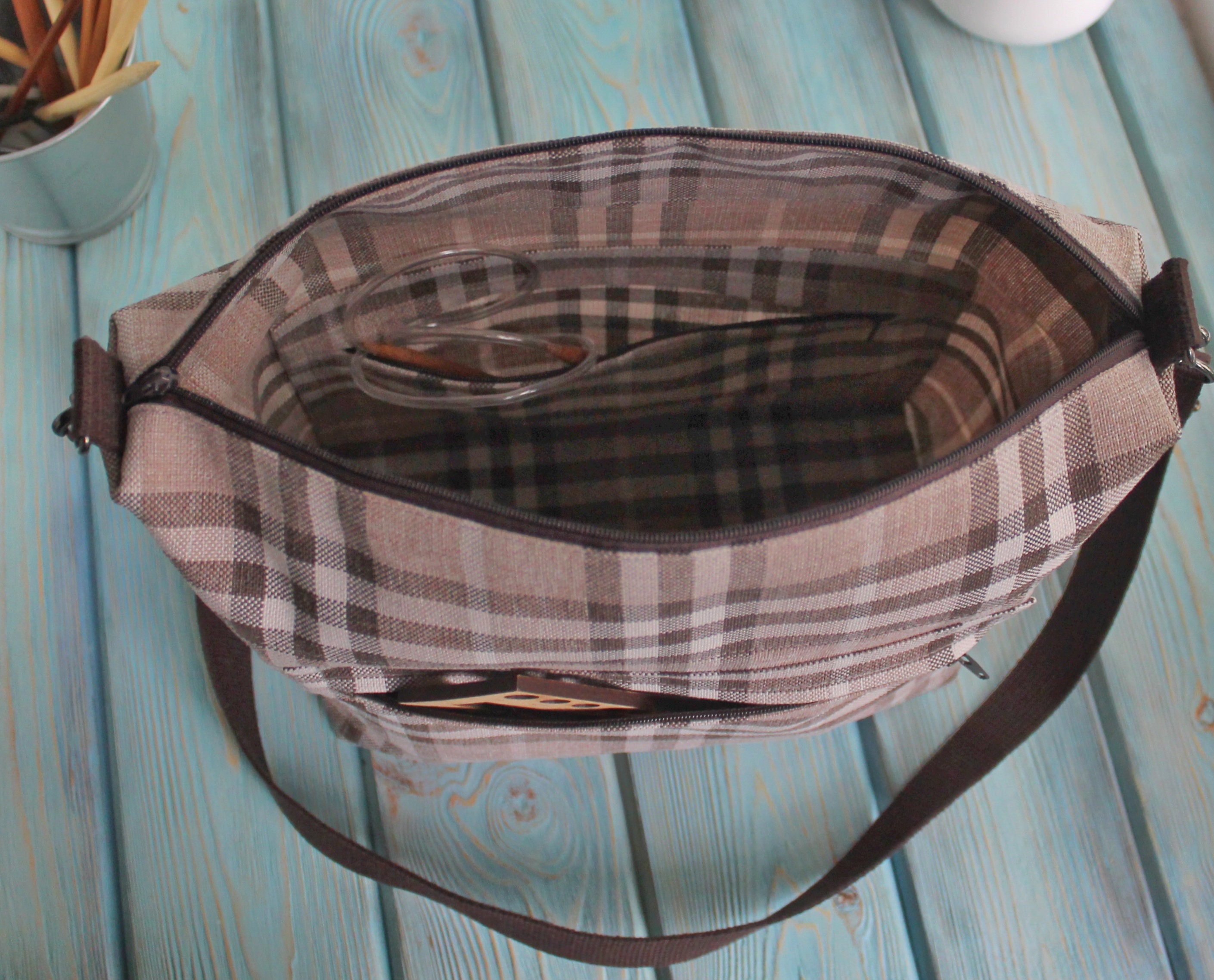 Zipper Project Bag Travel Knitting Bag Canvas Knitting Project Etsy