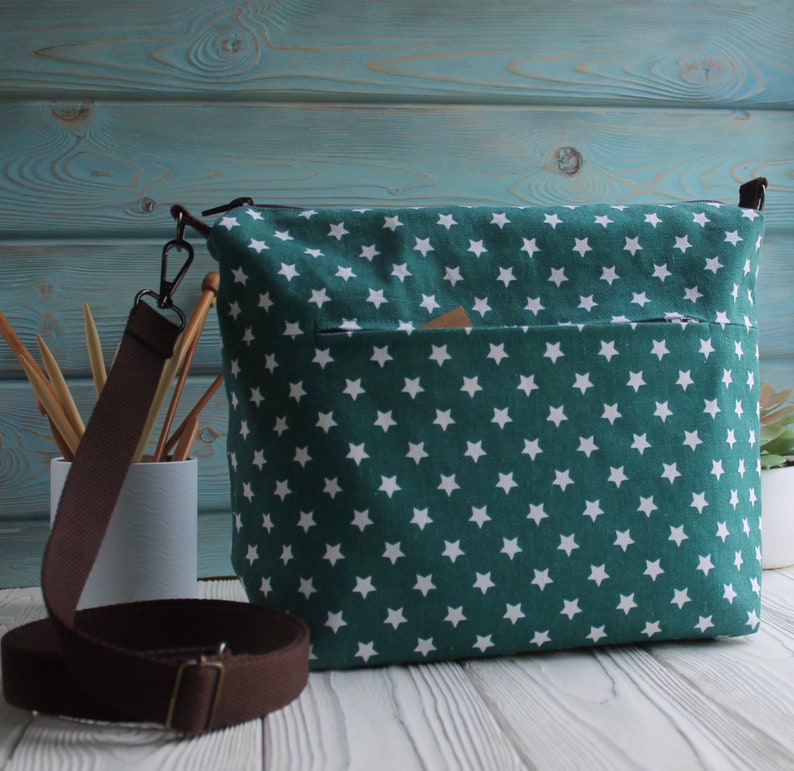 Zipper Project Bag Travel Knitting Bag Canvas Knitting Project Etsy