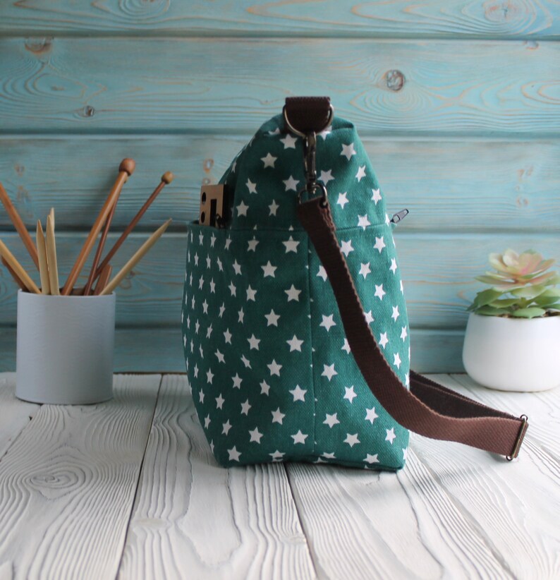 Zipper Project Bag Travel Knitting Bag Canvas Knitting Project Etsy
