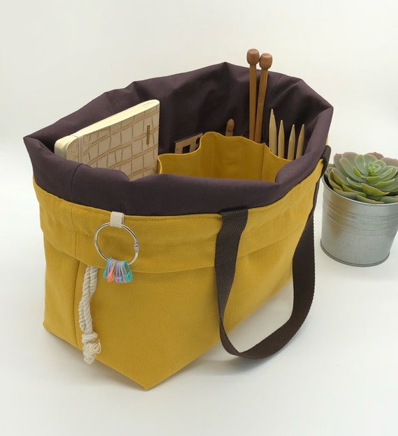 Extra large Knitting Project Bag Canvas Project Bag for Etsy