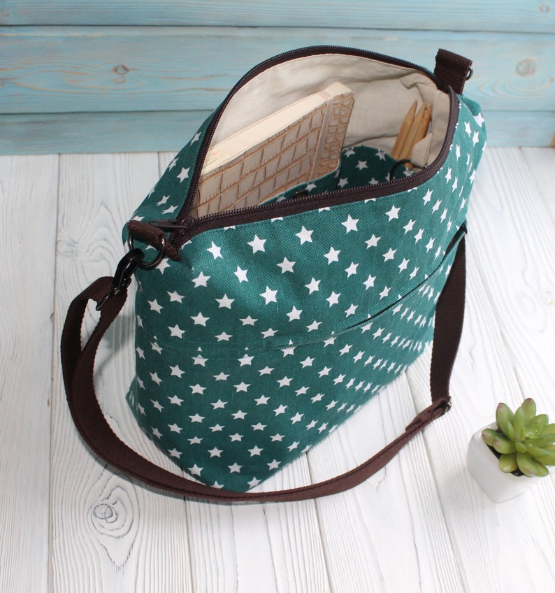 Zipper Project Bag Travel Knitting Bag Canvas Knitting Project Etsy