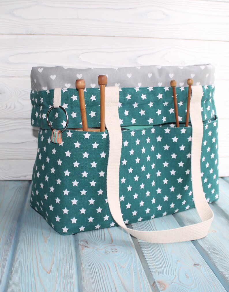Extra large Knitting Project Bag Canvas Project Bag for Etsy