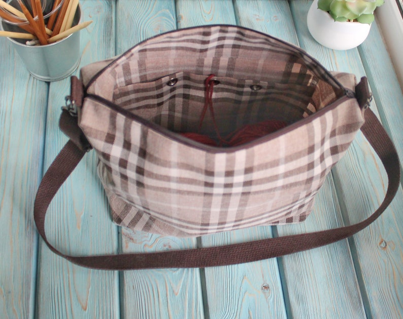 Zipper Project Bag Travel Knitting Bag Canvas Knitting Project Etsy