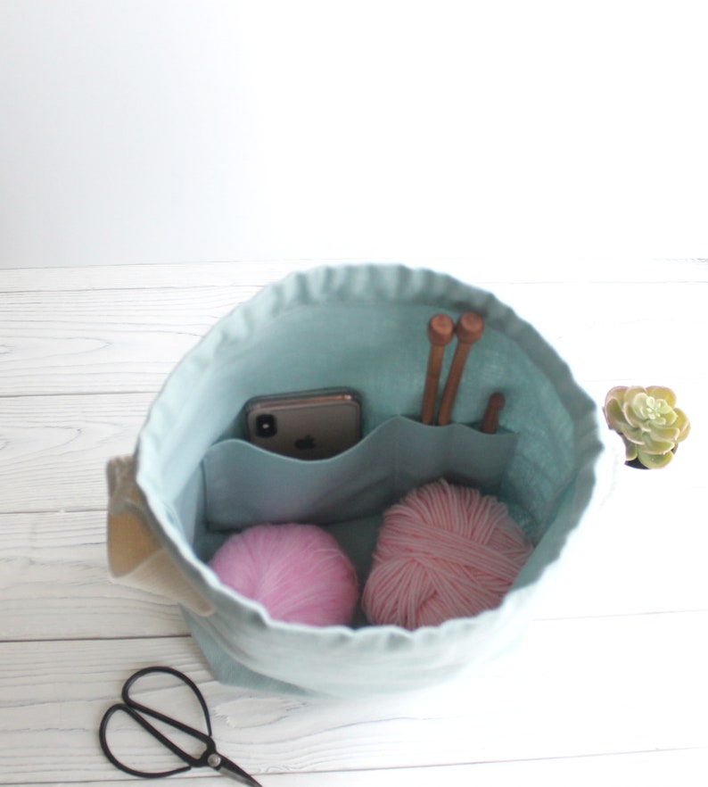 Canvas Project Bag for Knitting Crochet drawstring knitting Etsy