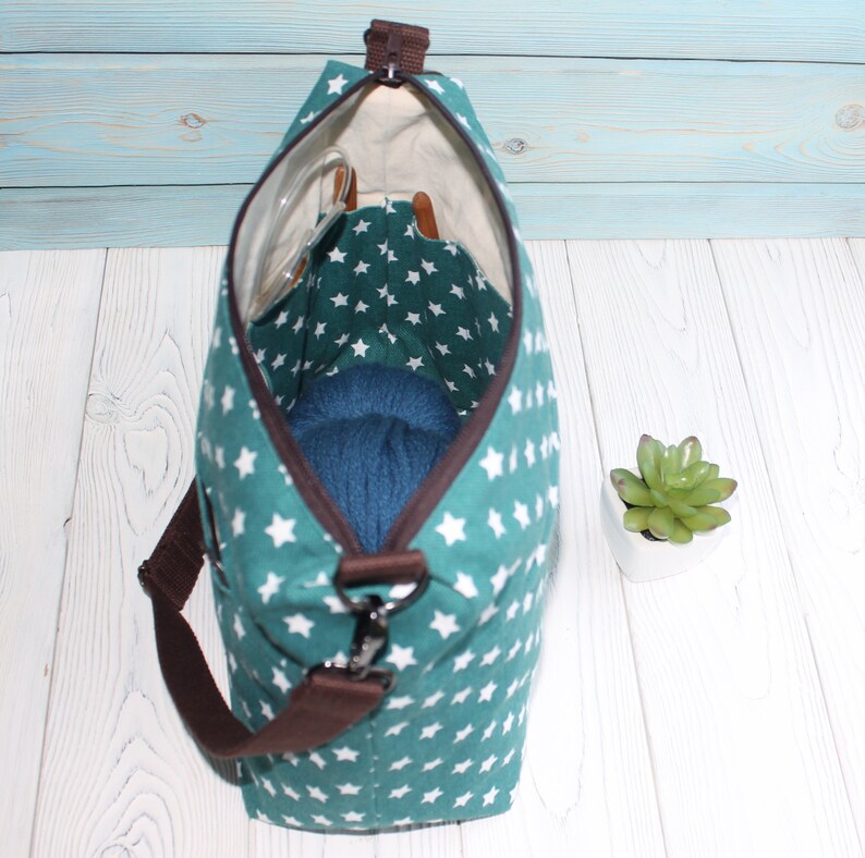 Zipper Project Bag Travel Knitting Bag Canvas Knitting Project Etsy