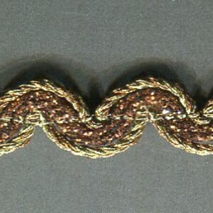 Meterware Lurex Zackenlitze Band kupfer 8 mm Variante 1