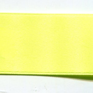 Meterware Satinband Double Face 25 mm neon-gelb