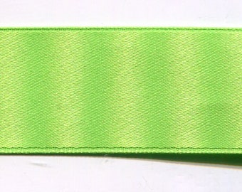 Meterware Satinband Double Face 25 mm neon-grün