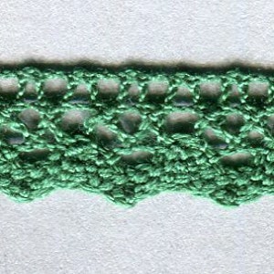 Meterware Baumwoll Klöppel-Spitze grün 12 mm