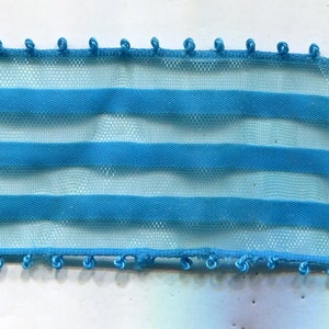 Meterware Tüll-, Nylon-, Organzaband Besatz türkis 40 mm LIMITED EDITION