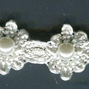 Meterware Blüten Perlenborte creme 12 mm