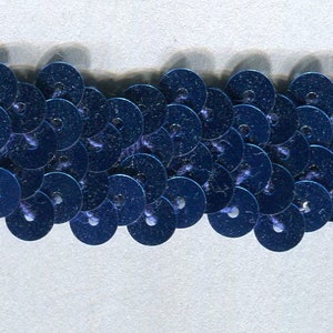 Meterware elastische Pailletten-Borte blau 20 mm