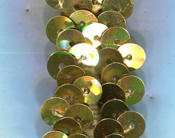 2,9 Meter Paillettenborte gold 20 mm RESTSTÜCKE