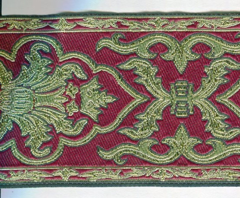 Jacquardborte bordeaux+gold 70 mm RESTPOSTEN