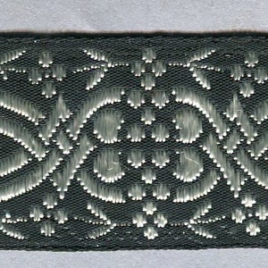 Meterware Jacquard-Borte schwarz + silber 25 mm