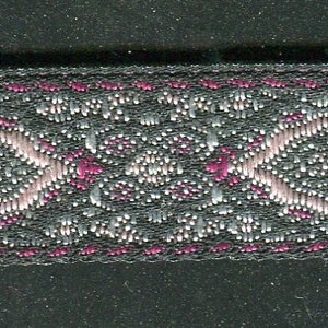 Metreware Jacquardborte bordeaux+roze 18 mm