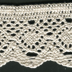 Meterware Baumwoll Klöppel-Spitze beige 55 mm