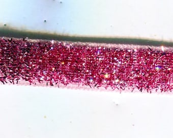 5 meters of velvet ribbon with glitter lurex dark pink 10 mm