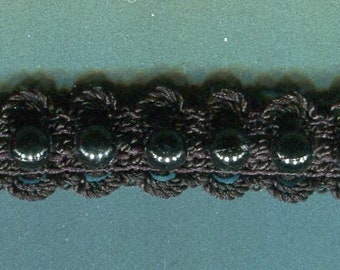 Metre-finished elastic bead bead bar black 10 mm