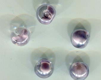 5 böhmische Glasknöpfe Kugel lila + crystal AB 8 mm