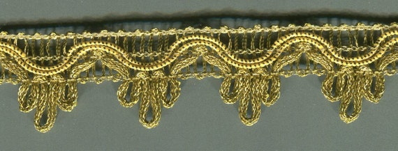1 Meter Brokat Spitze gold 22 mm RESTBESTAND