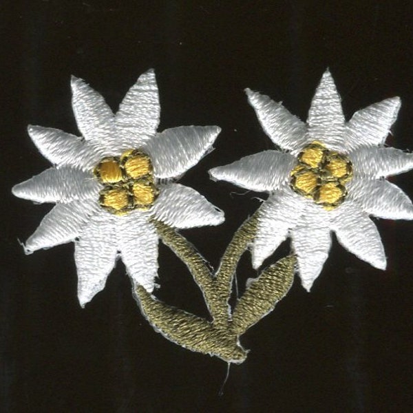 1 patch thermocollant fleurs d'edelweiss 32 x 45 mm