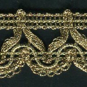Meterware Brokatspitze 25 mm altgold