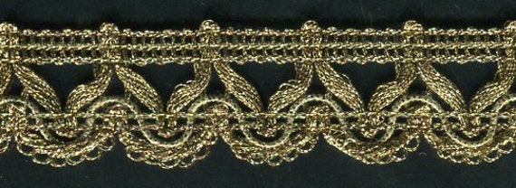 Meterware Brokatspitze 25 mm altgold