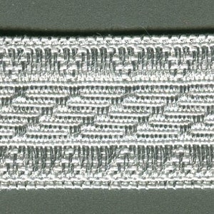 Meterware Lurexborte Tresse silber 20 mm
