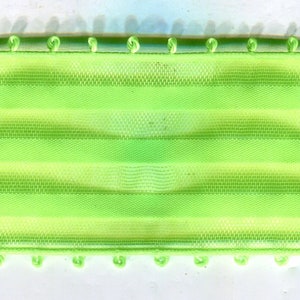 Meterware Tüll-, Nylon-, Organzaband Besatz Neongrün 40 mm LIMITED EDITION