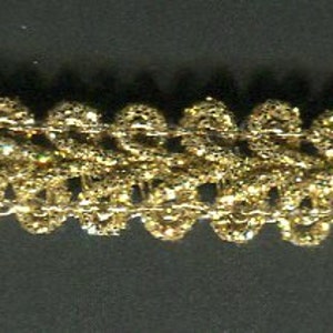 Meterware Häkelborte mit Glitter gold 5 mm