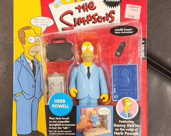 Vintage Playmates, The Simpsons  All Star Voices Action Figure. The Simpsons, Herb Powell Figurine, Series 1