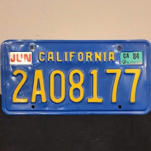 Vintage California License Plate