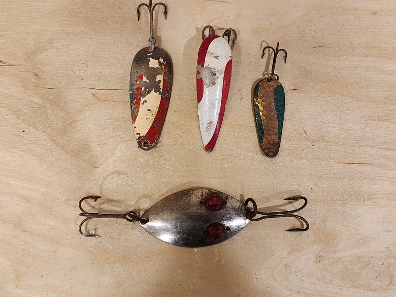 Vieux Leurre De Pêche à La Mouche Jamison Wiggler En Bois - Vintage USA