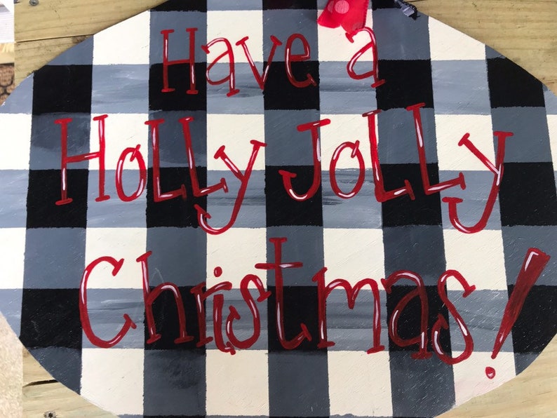 Black and White Buffalo Plaid Ornament