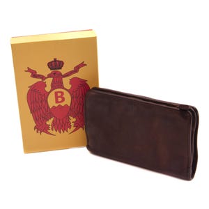 Cartera de mujer en piel auténtica lavada, monedero compacto, tarjetas para documentos